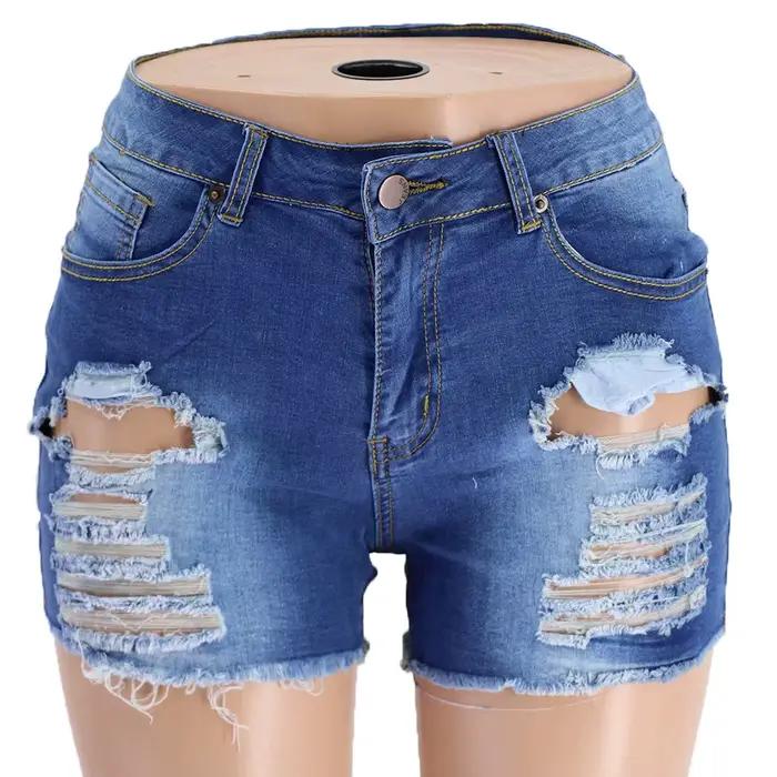 2020 nouveauté été déchiré Denim Shorts mode mince jean Shorts haute qualité femmes vêtements 5 coul