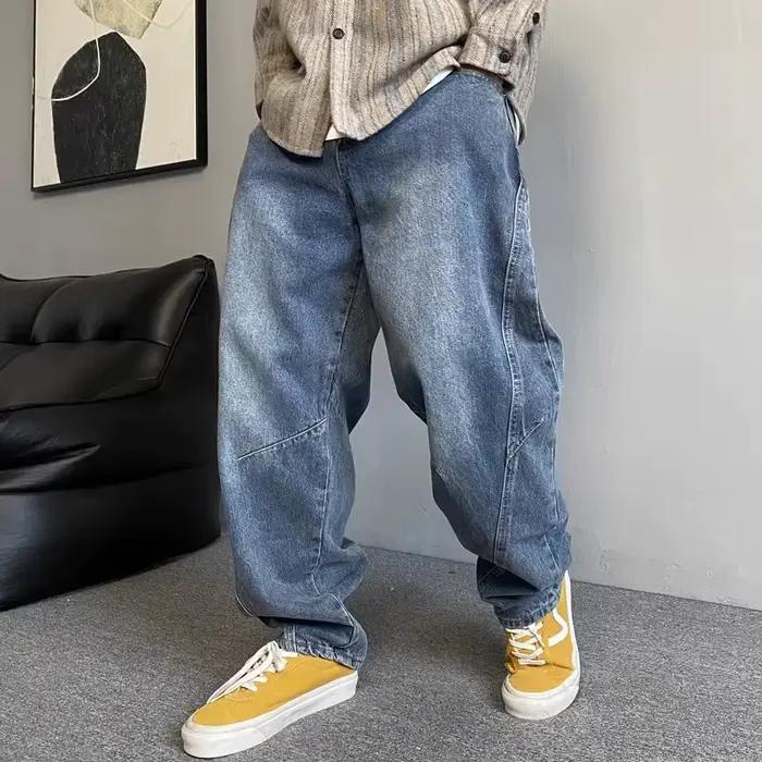 Nouveau jean décontracté délavé grande taille pour homme, coupe droite et polyvalente, collection Pr