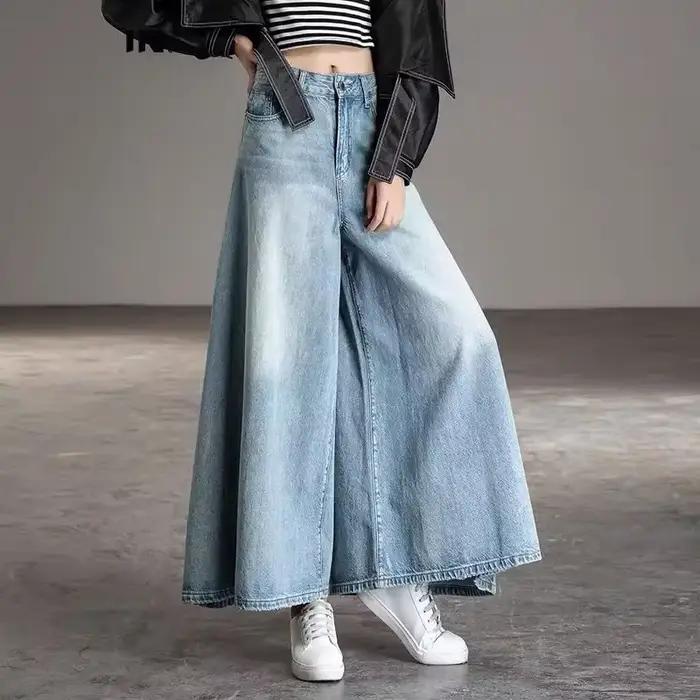 Jean Baggy taille haute pour femme, pantalon large, élégant, esthétique, Vintage, vêtements coréens 