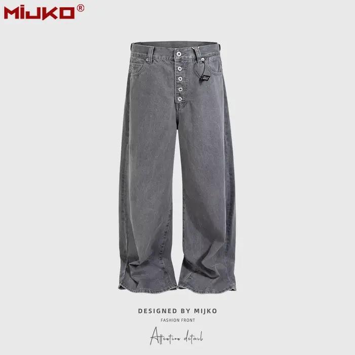 Jeans en denim brut gris délavé MIJKO ZJ089