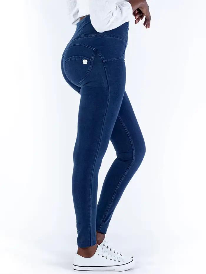 Jean taille haute gris Melody avec fermeture éclair