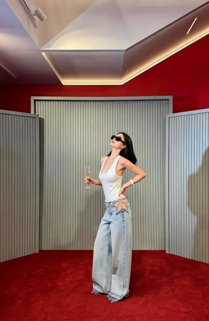 Jeans taille haute rétro américain pour filles, style Y2K Harajuku Hip Hop, décontracté, nouvelle mo