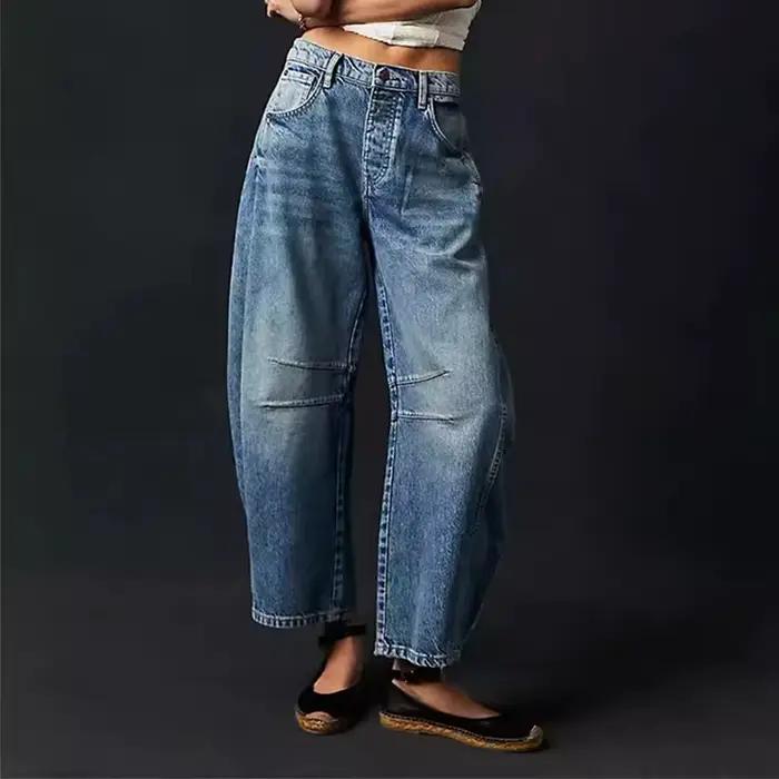 Jean Machete rétro ample pour femmes, pantalon en Denim, taille moyenne, pleine longueur, mode 2021,