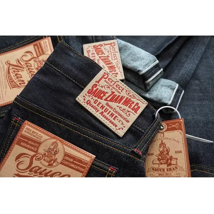 SAUCE ZHAN 344XX-10OZ été sanforisé lisière Denim jean coton-ramie hommes jean coupe ample taille ha