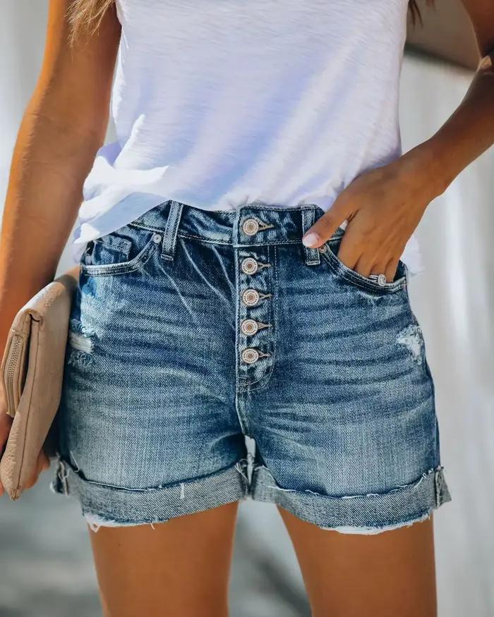Vente chaude femme été denim Goals casual high audicurled jeans Goals mode Ripped Goals XS-XL Dstres