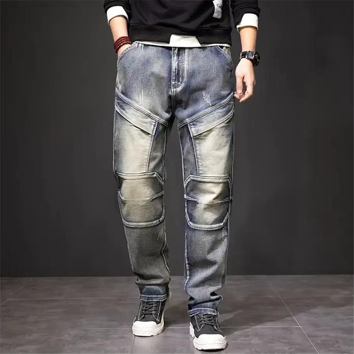 Jean de rue rétro Punk pour hommes, grande taille 42 44, nouvelle collection automne et hiver 2024