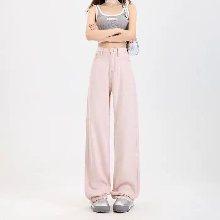 Femme jean 100% Lyocell respirant Denim jambe large serviette balayage drapé lâche 2025 été glace so