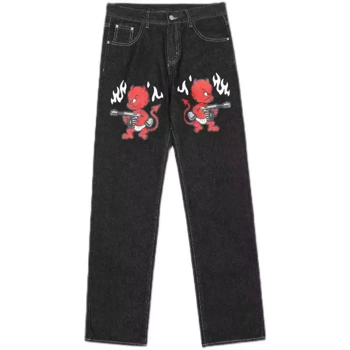 Wexwear marque à la mode Vintage Baggy jean hommes Harajuku Punk Hip Hop taille haute jean Streetwea