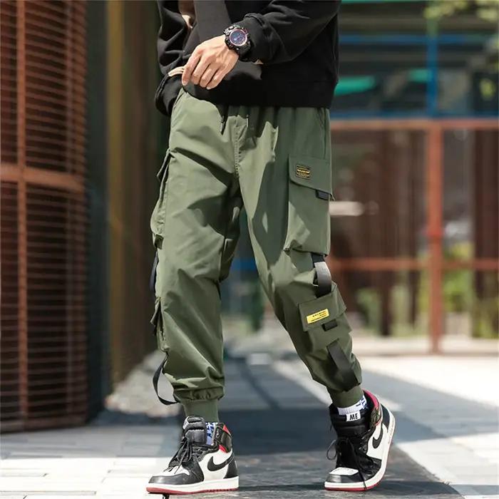 Pantalon cargo pour homme, décontracté, style hip-hop, couleurs tendance, plusieurs poches, streetwe