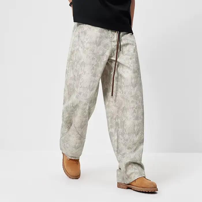 Jean Homme Semir Camouflage 2026 Imprimé Coupe 3D Ample Style Urbain Décontracté Quotidien Doux Conf