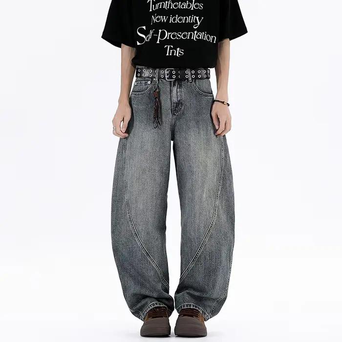 Nouveau printemps/été 2025 hommes rétro jean ample décontracté denim pantalons pour hommes style de 
