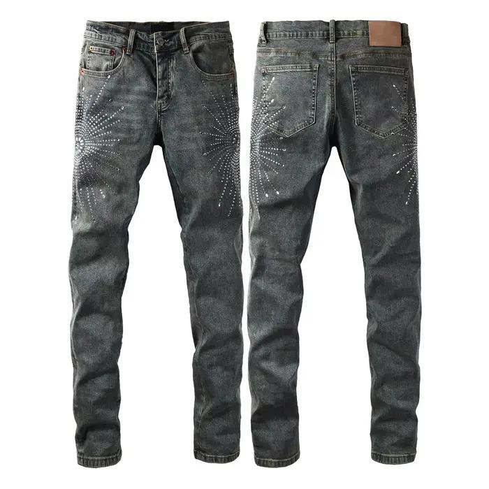 Hommes jean mode américaine haute rue rétro lavage plusieurs styles graffiti imprimé taille basse tr
