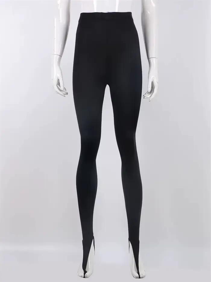 À la mode hiver noir taille haute serré Y2K pantalons pour femmes sexy brillant décontracté club 202