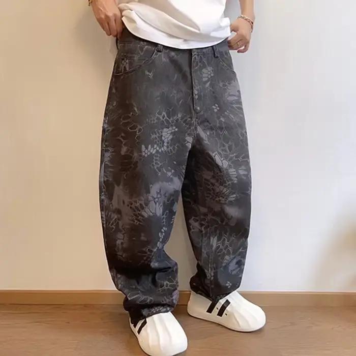 Nouveaux hommes Chic serpent imprimé Streetwear jean homme marque de créateur pantalon en Denim déco