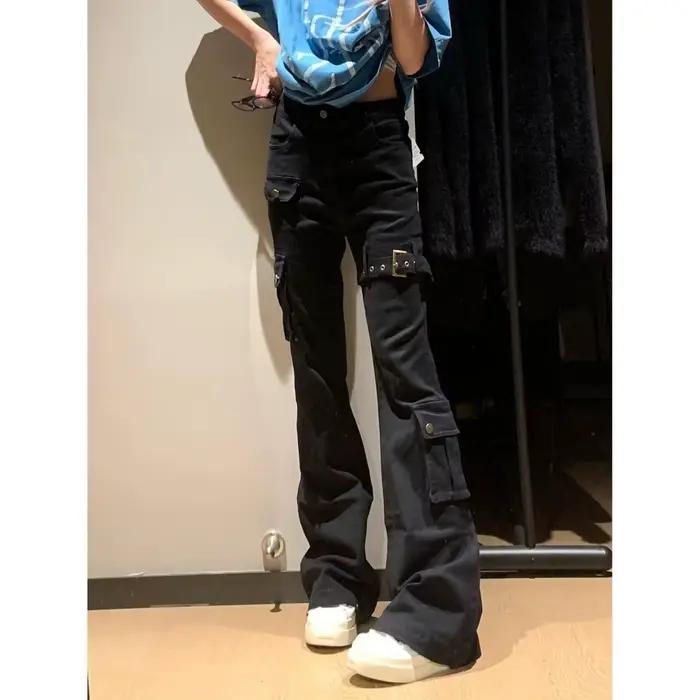 Pantalon Cargo femme Punk printemps Nylon couches minimalisme esthétique artistique urbain Social tr