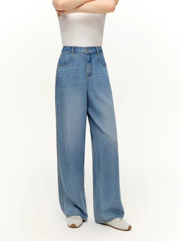 Jeans DUSHU coupe droite décontractée : Nouvelle collection Printemps 2026, parfaits pour le style d