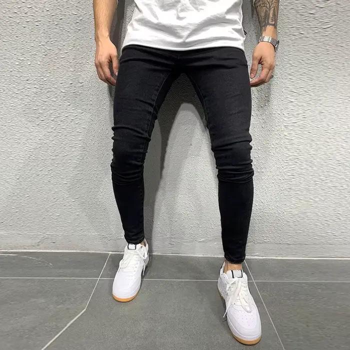 Jean skinny classique pour homme, pantalon en denim, bleu, noir, haute qualité, mode printemps et au