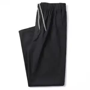 Pantalon décontracté en coton pour hommes, taille élastique, coupe droite, ample, respirant, pour le