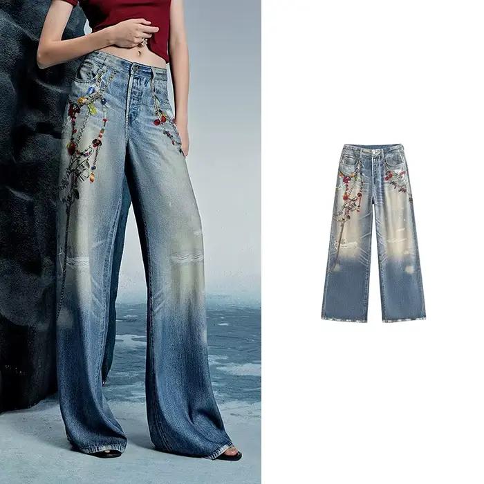 TOYOUTH femmes Denim Jean 2025 printemps nouveau pantalon Long 8518053