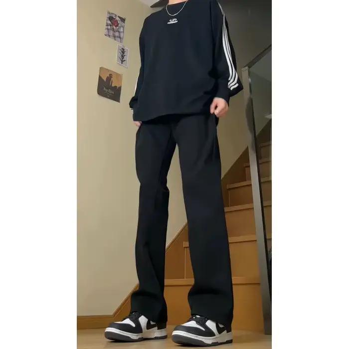 Jean rétro américain pour hommes, Cleanfit d'été, marque tendance, pantalon droit ample, lavage de r