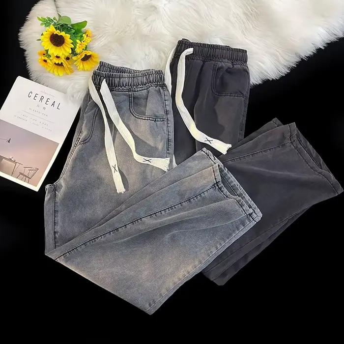 Nouveau Jean Baggy Homme Printemps-Été 2026 en Tissu Lyocell, Pantalon Large à Cordon de Serrage, St