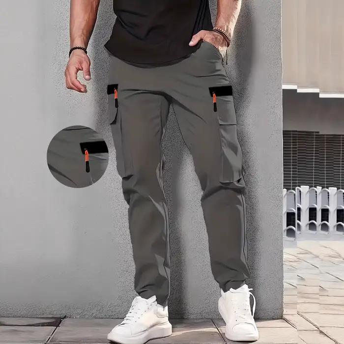 Pantalon de travail multi-poches pour homme, décontracté, coupe droite, printemps et automne