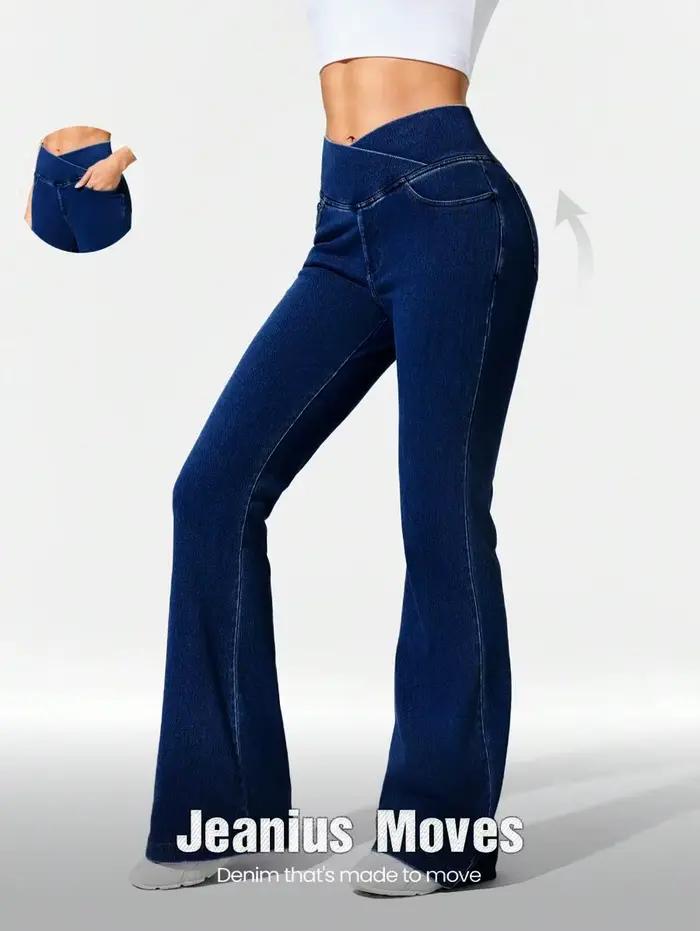 Jean évasé polyvalent amincissant pour femme, nouvelle collection printemps/été, taille haute extens