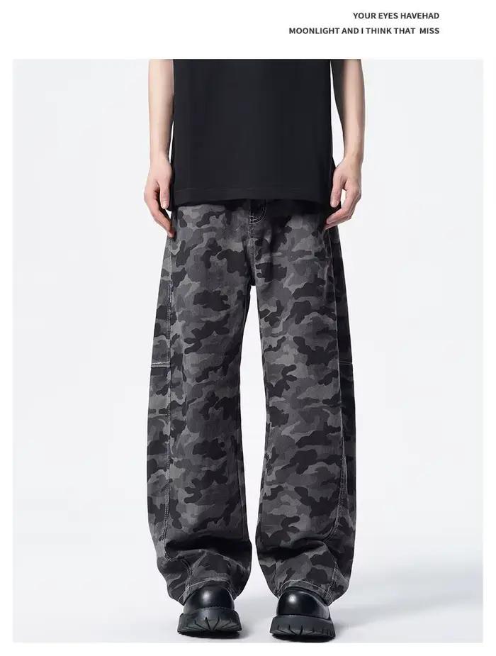 Jean Baggy de Style américain pour hommes, nouveau pantalon en Denim élégant avec impression de rue,