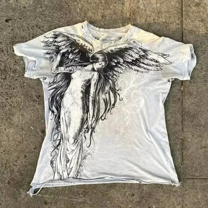Short en jean rétro pour homme Y2K, style gothique américain, imprimé, ample, noir, style anglais, s
