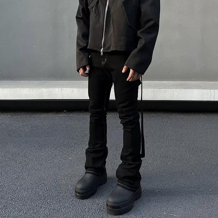 Hommes mode Cool Style Streetwear jean mâle quotidien offre spéciale basique noir Denim pantalon cou
