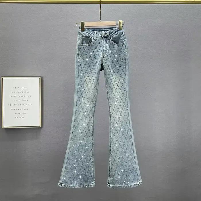 Pantalon amincissant en Denim pour femmes, Micro cloche, nouvelle mode, taille haute, amincissant, d