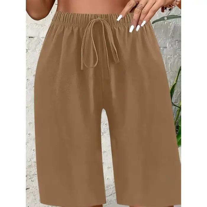 Grande taille 1XL-5XL femmes à la mode ceinture élastique cordon ample décontracté confortable panta