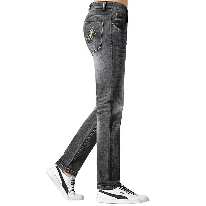 1New hommes hiver jean Bruce & Shark jambe droite gris jean Strech ample hommes décontracté affaires
