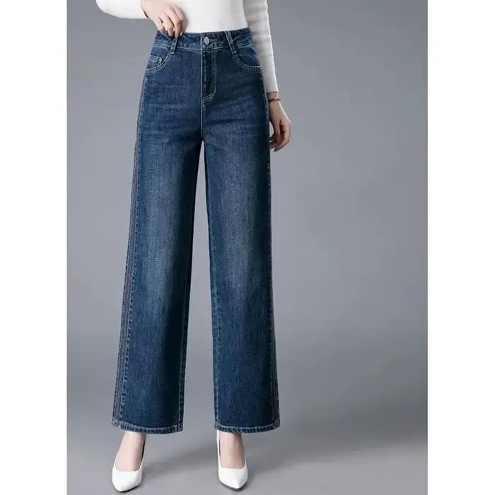 Coréen dames loisirs jean pantalon automne hiver féminin grande taille 6XL Denim pantalon femmes nou