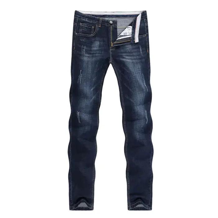KSTUN-Jean Denim bleu foncé pour homme, pantalon slim, droit, décontracté, long, célèbre marque, zon