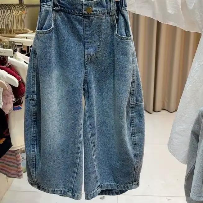 Jeans pour filles, pantalons à jambes droites, amples et décontractés, à la mode, coréens, fins et t