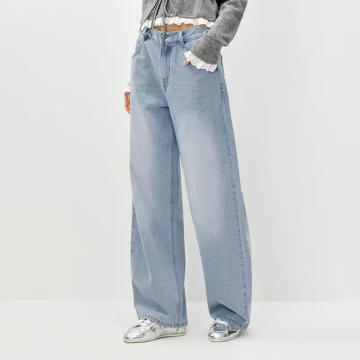 Semir Vintage jean femmes 2026 printemps en détresse ample lame incurvée Lyocell mélange décontracté