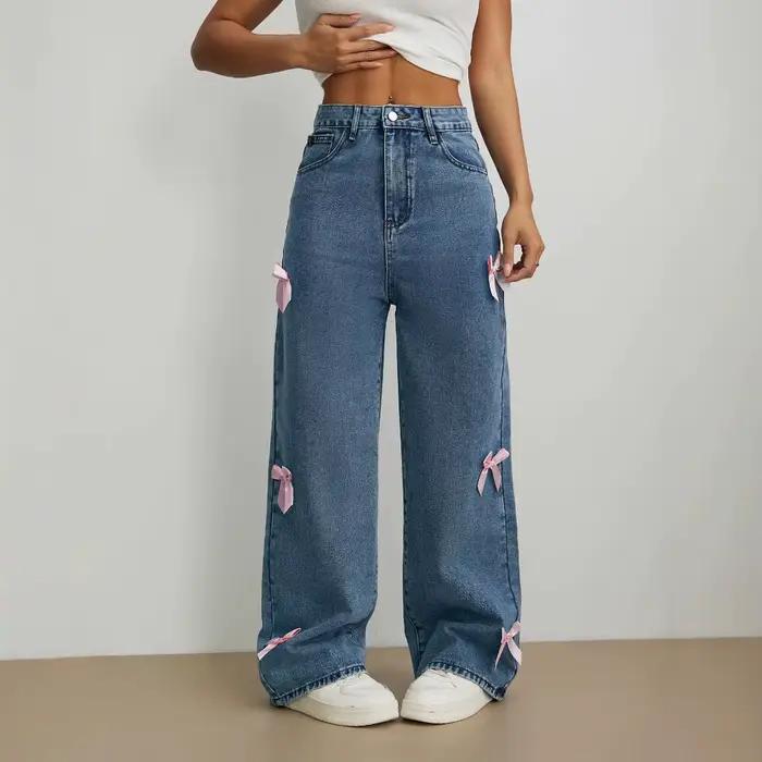 Jean Y2K américain délavé coupe droite ample style streetwear