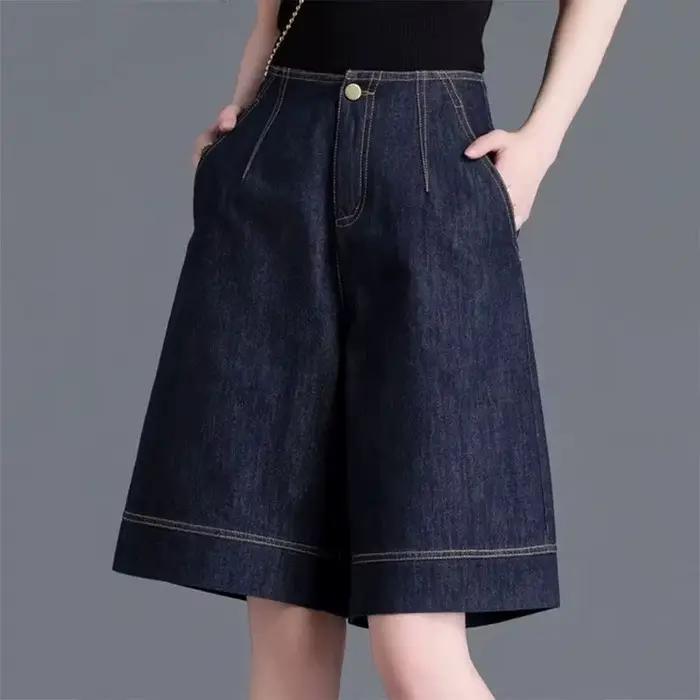 Dames jean court 2025 printemps automne ample haute qualité femmes Denim pantalon droit être tout-ma