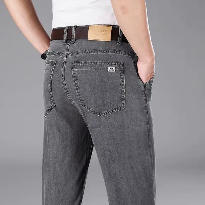 Jean Lyocell d'affaires pour hommes, nouveau pantalon d'été fin, droit, respirant, de marque, Slim, 