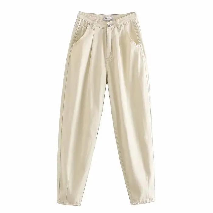 Strive & Di angland-Jeans plissés pour femmes, Pantalon Colorip, Vintage, High Street, Loose Harem, 