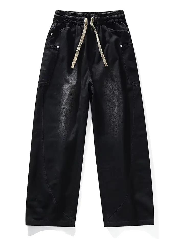 Jean d'été pour hommes, pantalon en Denim droit délavé en coton léger, grande taille 8XL 7XL 6XL, pa
