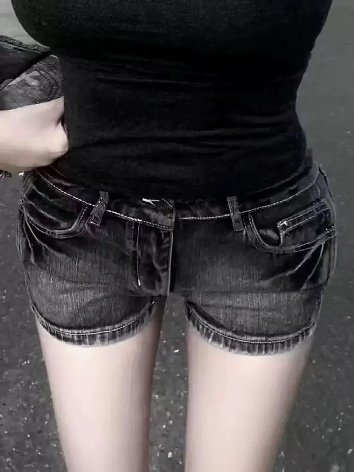 Short en denim décontracté vintage pour femme, style punk, Harajuku simple, American Retro High Stre