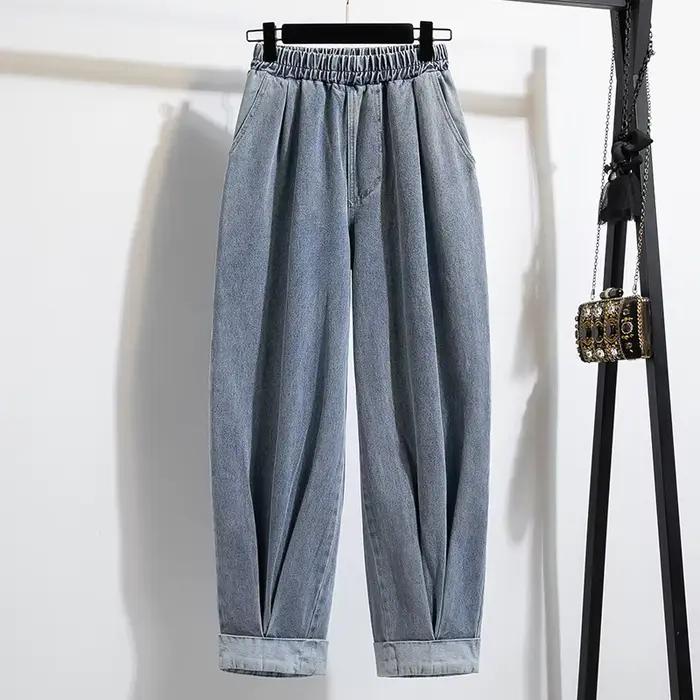 Pantalon large femme 2026 – Nouvelle collection printemps-automne – Jean rétro délavé style workwear