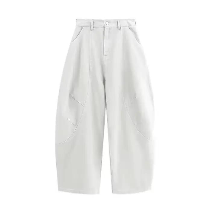 PBAP petit ami femmes Baggy jean Vintage blanc Cleanfit poches surdimensionnées taille basse pantalo