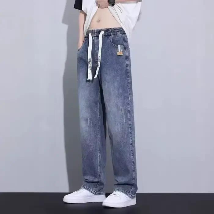 Jeans slim droits d'été pour adolescents, en denim de coton fin, pantalons décontractés pour les élè