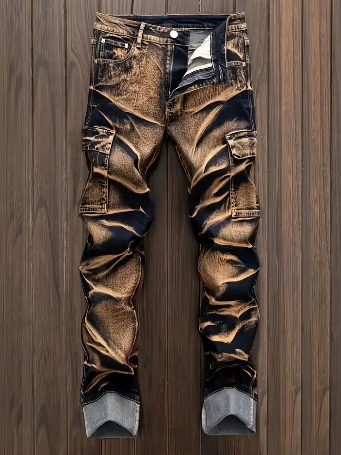 Jean Hip Hop Slim pour hommes, Vintage, lavage, Streetwear, pantalon Cargo en Denim décontracté, fer