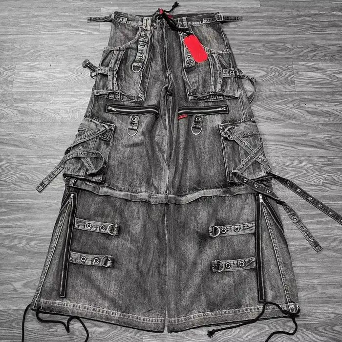 Jean surdimensionné multi-poches pour hommes et femmes, Streetwear, Harajuku Punk, délavé, pantalon 