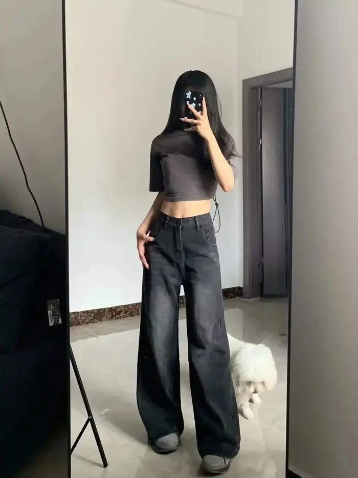 Jean amincissant taille haute pour femmes, pantalon en Denim en forme de poire, coupe ample, jambe d