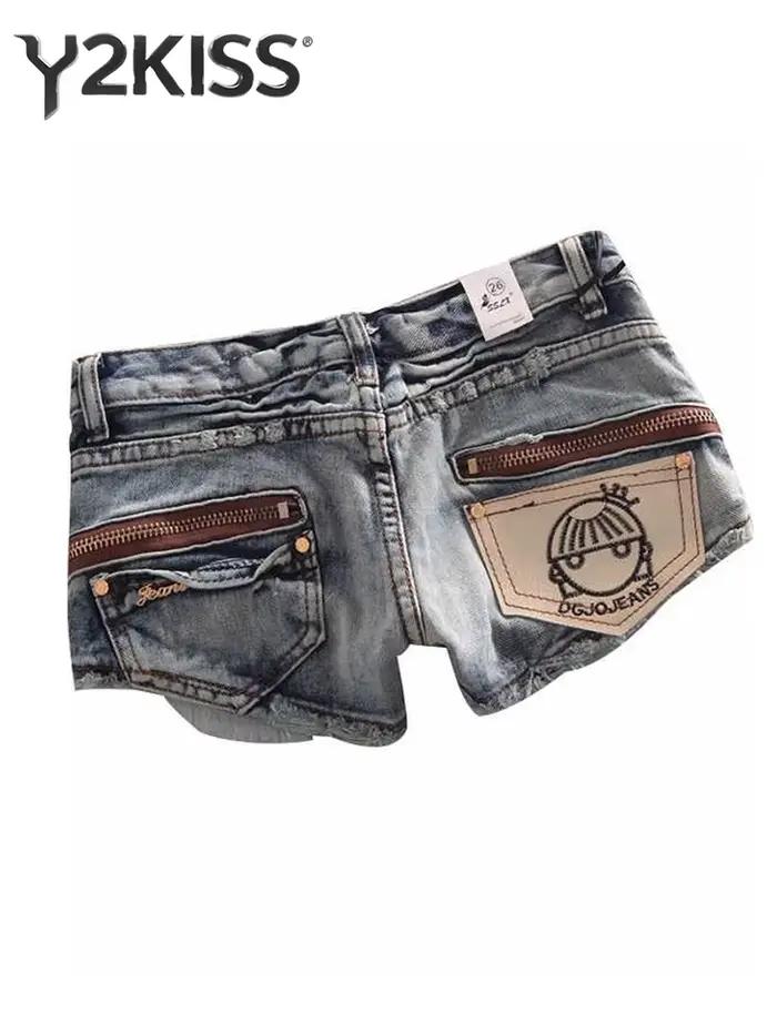 Été femmes Kpop Jean Shorts Abi Y2K 2000s Denim déchiré pantalons chauds Grunge Gyaru japonais améri